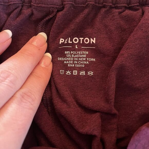 Peloton | Women's Drawstring Activewear Jogger Sweat Pants Burgundy | Large - Picture 6 of 9